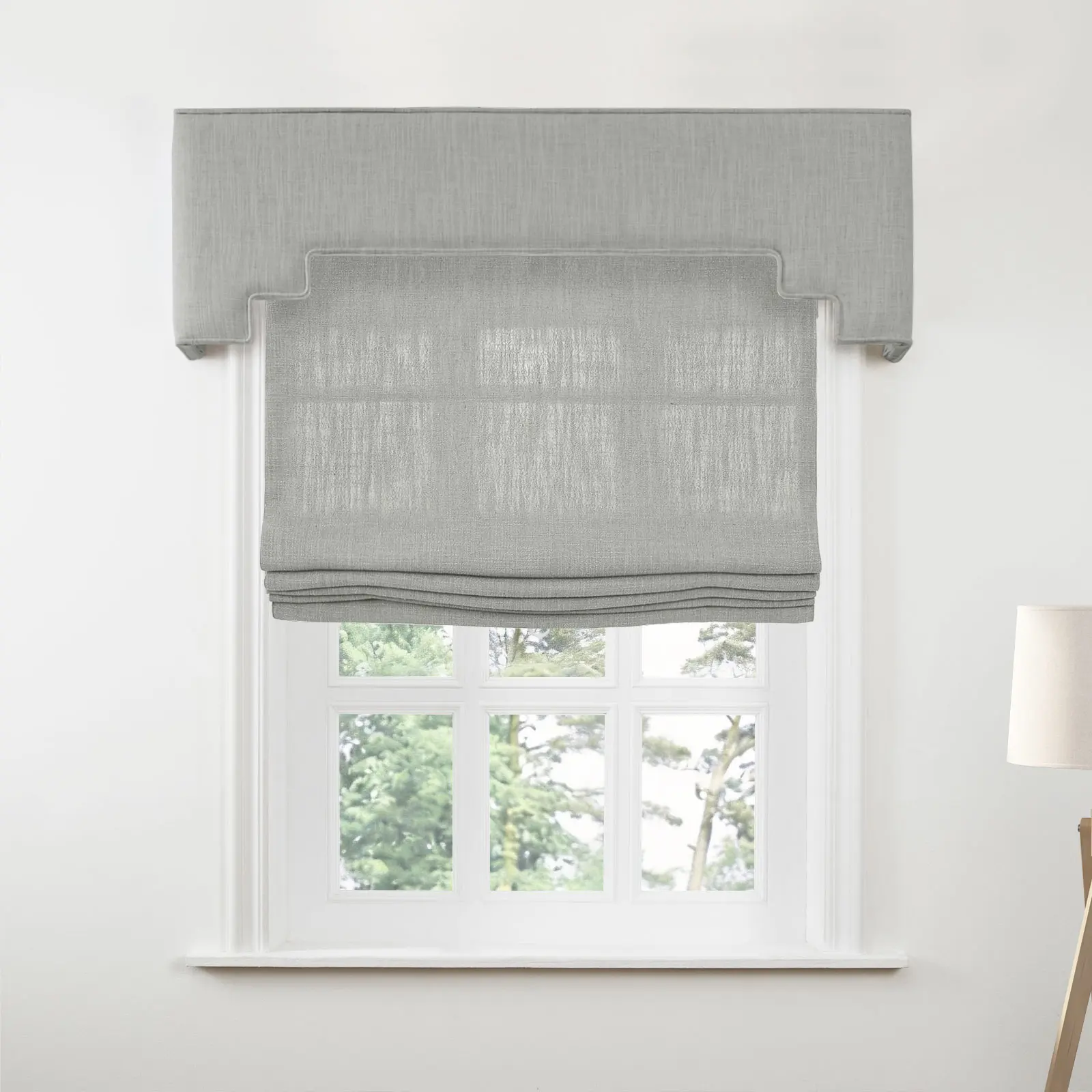 Liz Linen Decorative Stepped Cornice - Image 49