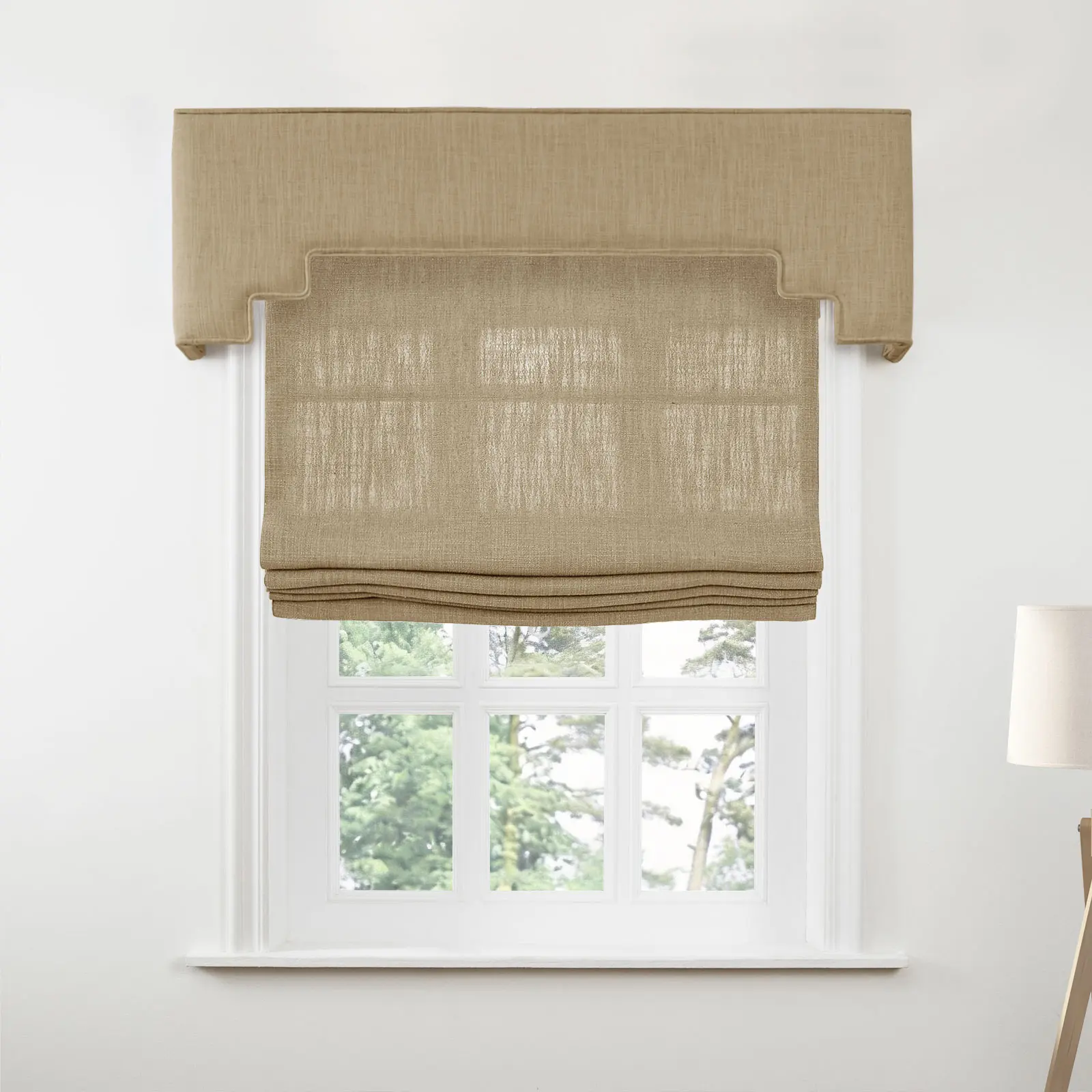 Liz Linen Decorative Stepped Cornice - Image 77