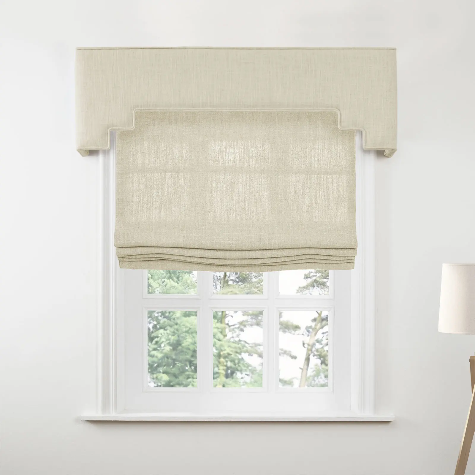 Liz Linen Decorative Stepped Cornice - Image 85