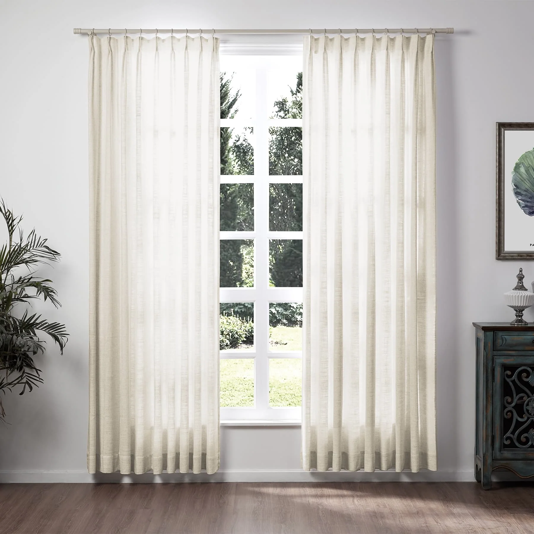 Liz Linen Extra Wide Curtains Pleated - Image 47