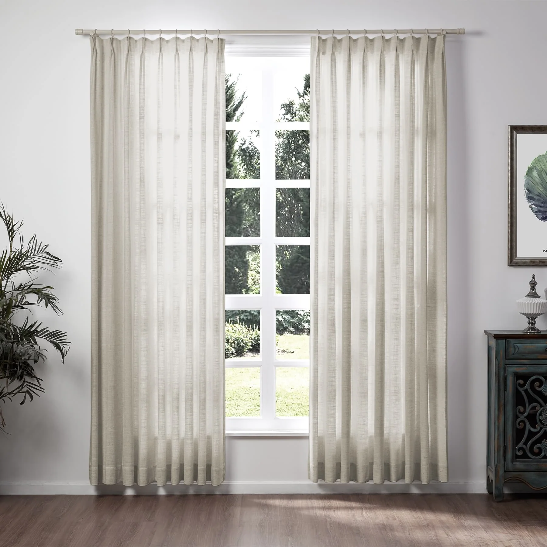 Liz Linen Extra Wide Curtains Pleated - Image 49