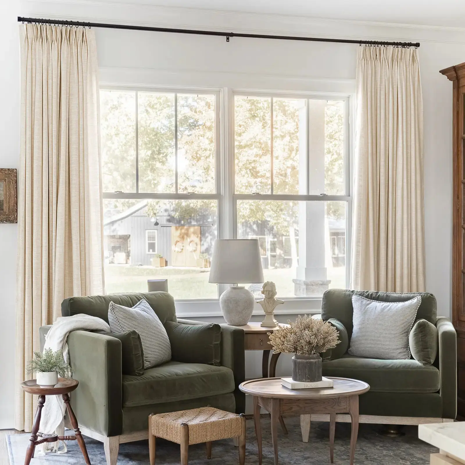 Liz Linen Pinch Pleat Ready Made Curtain with Blackout Thermal Lining - Image 12