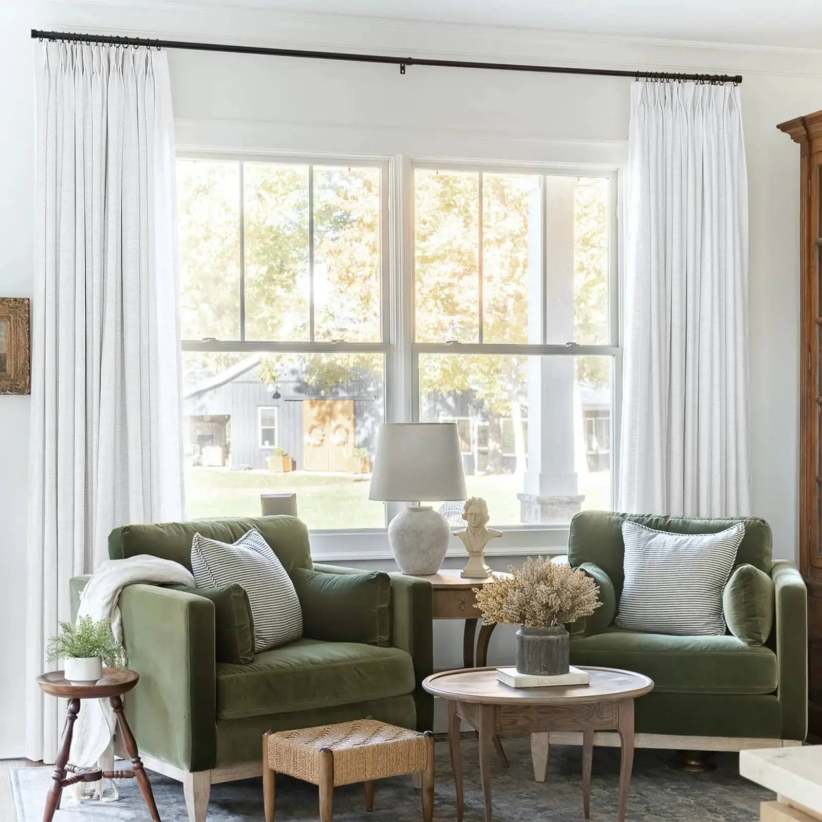 Liz Linen Pinch Pleat Ready Made Curtain with Blackout Thermal Lining - Image 9