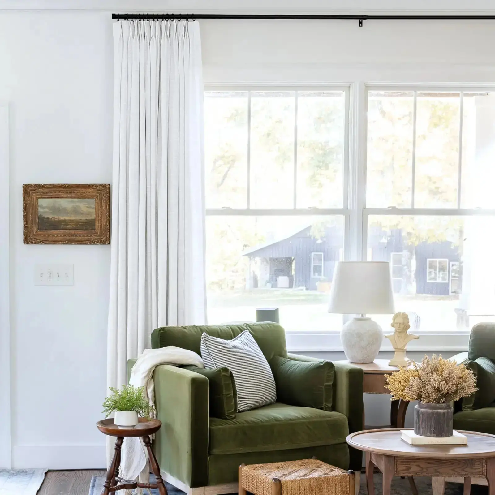 Liz Linen Ready Made Privacy Curtains Pinch Pleat Unlined - Image 6