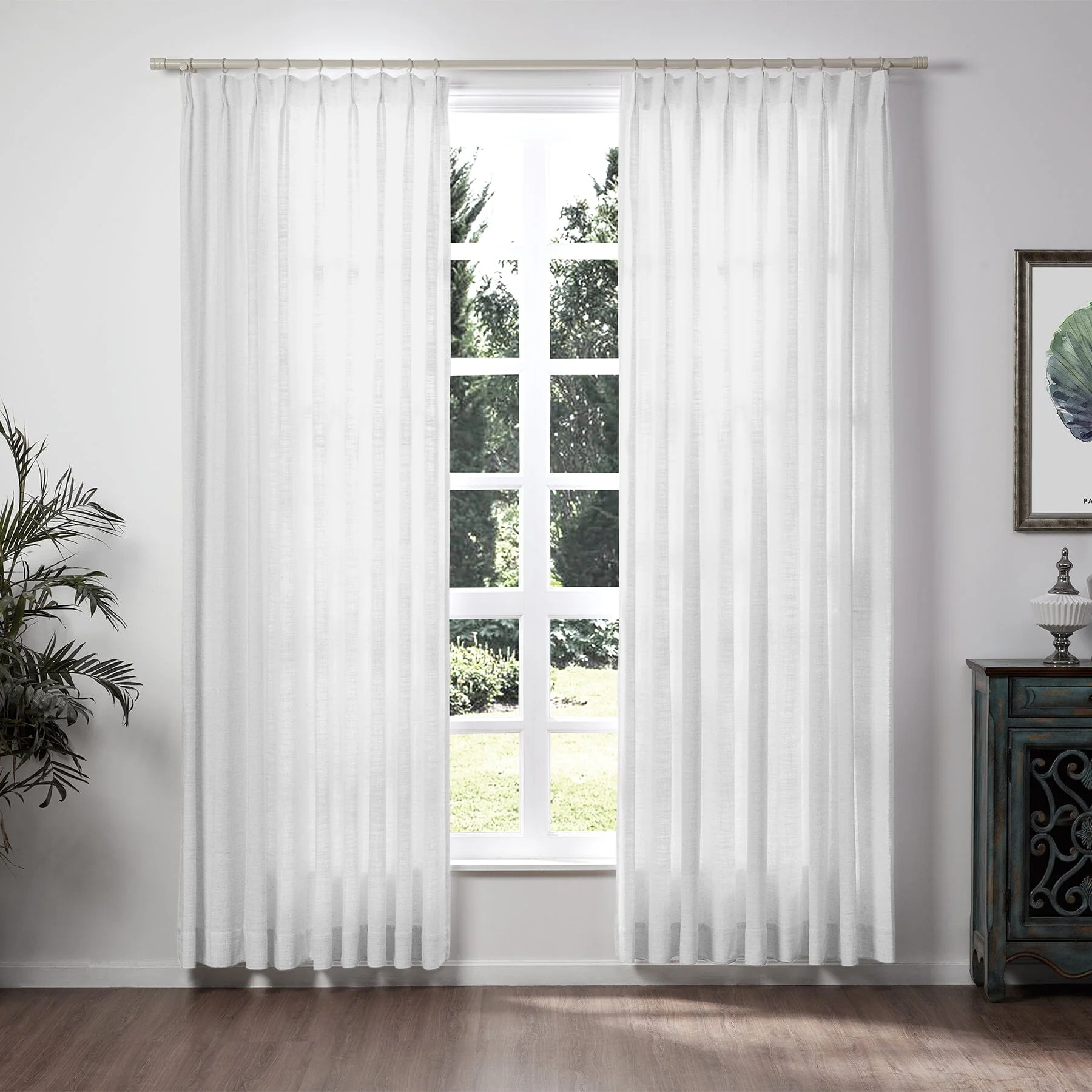 Liz Linen Extra Wide Curtains Pleated - Image 43
