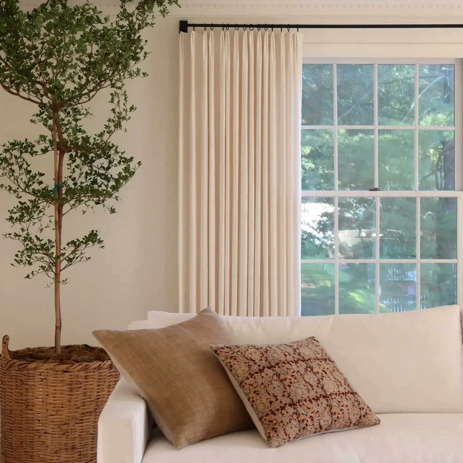 Liz Linen Extra Wide Curtains Pleated - Image 83