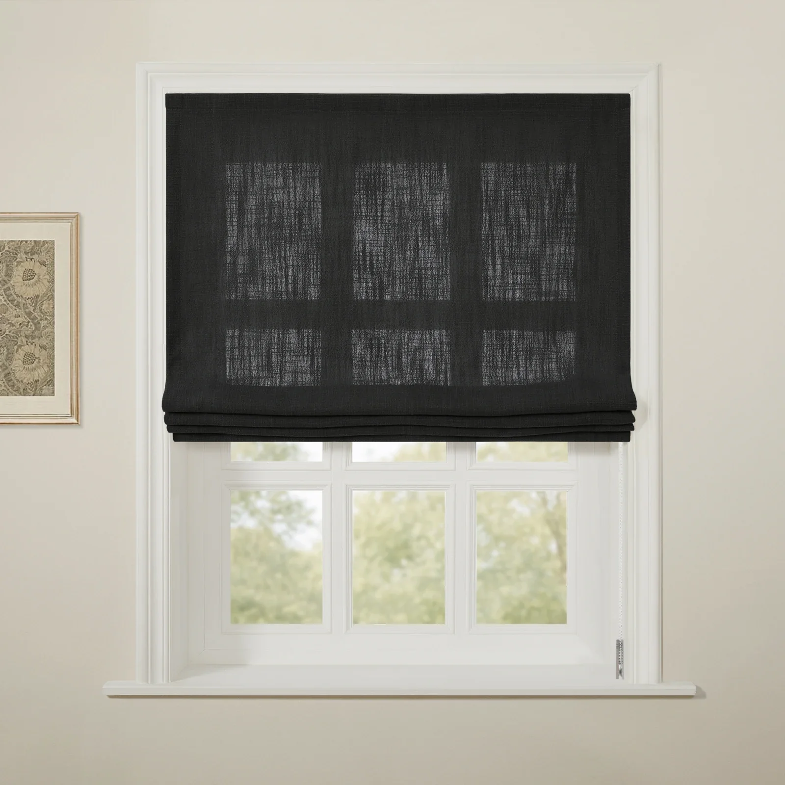 Liz Linen Flat Roman Shade Cord Lift - Image 151