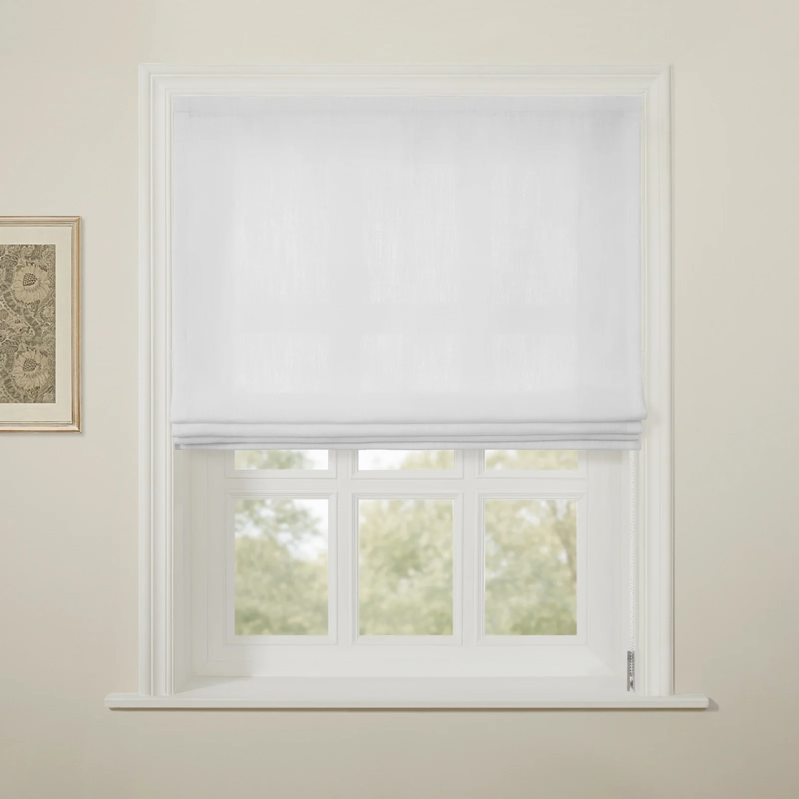 Liz Linen Flat Roman Shade Cord Lift - Image 4