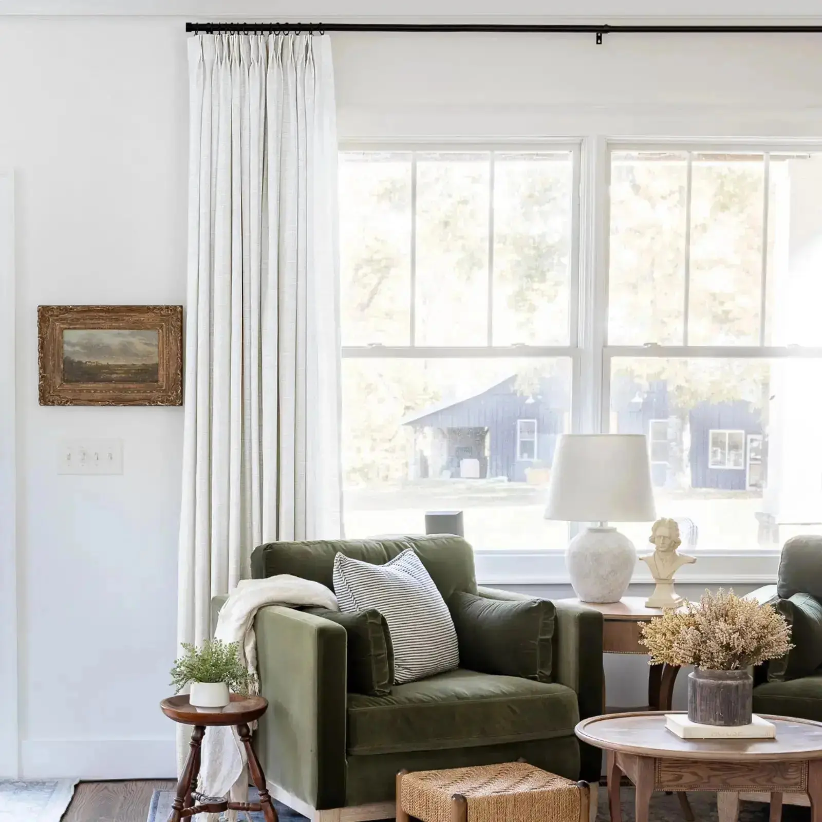 Liz Linen Ready Made Privacy Curtains Pinch Pleat Unlined - Image 9
