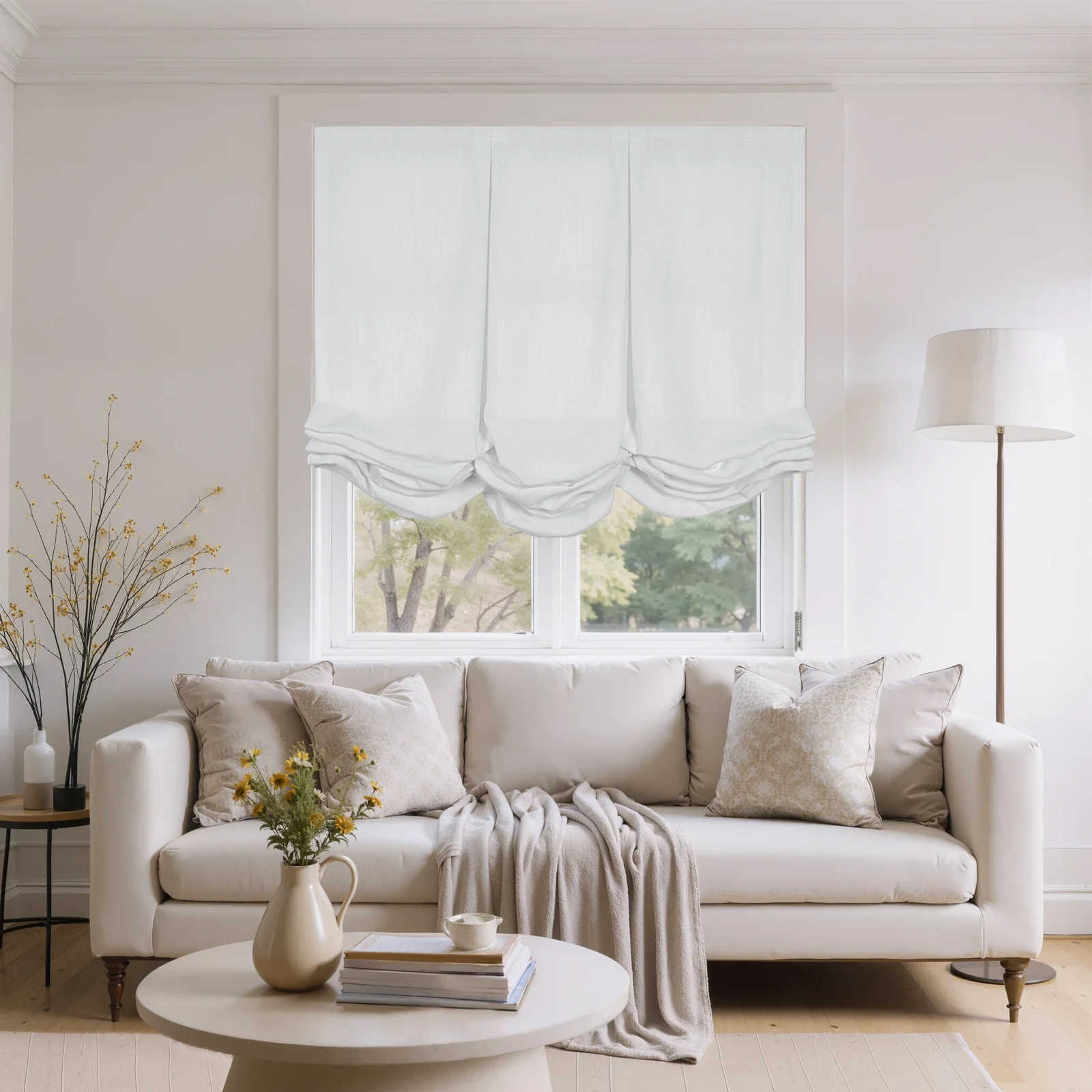 Liz Linen Pleated Balloon Shade Cord Lift
