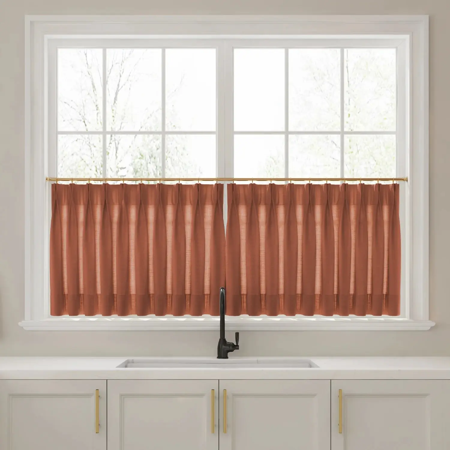 Liz Linen Pleated Cafe Curtains - Image 26