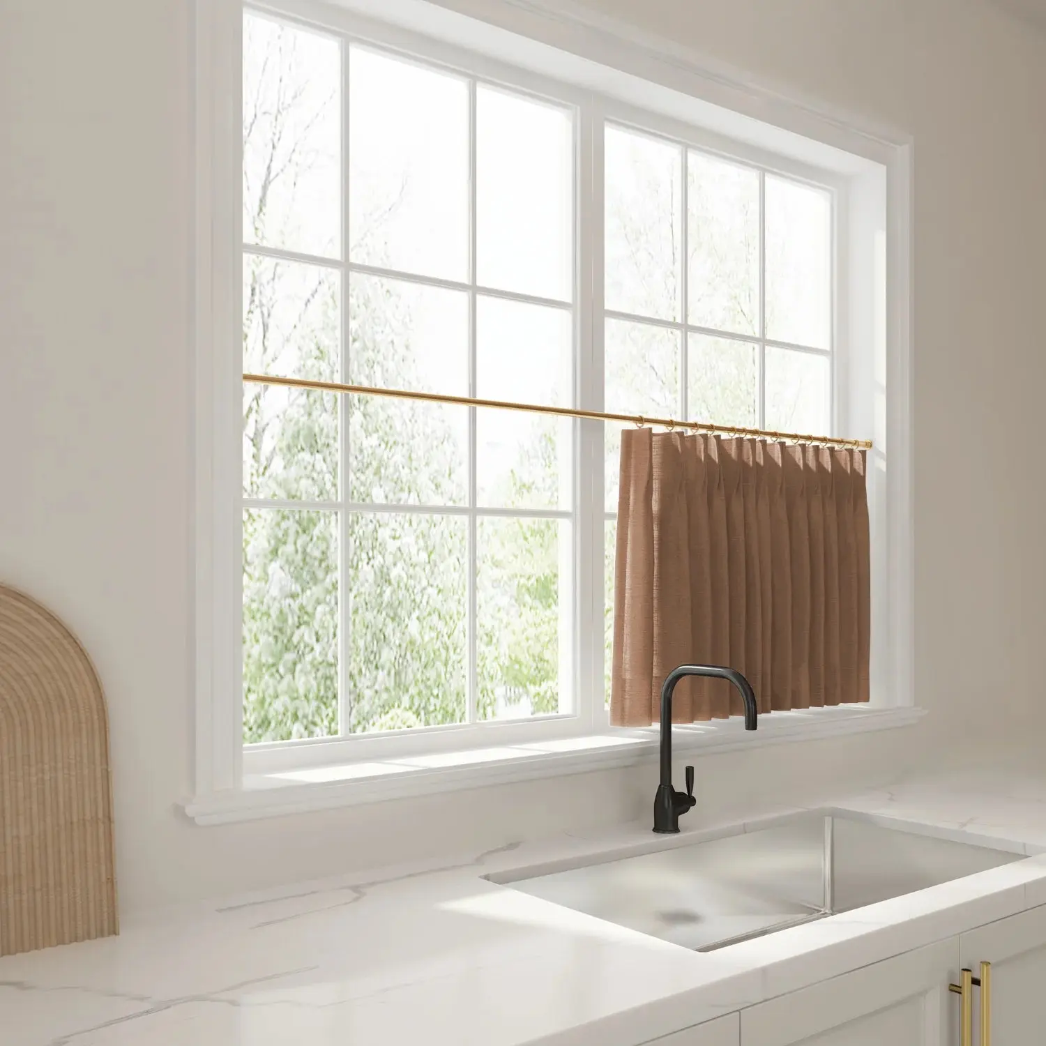 Liz Linen Pleated Cafe Curtains - Image 90