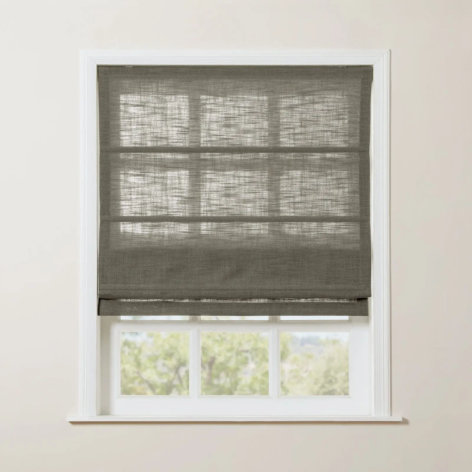 Liz Linen Blend Roman Shade Cordless - Wooden Headrail - Image 26