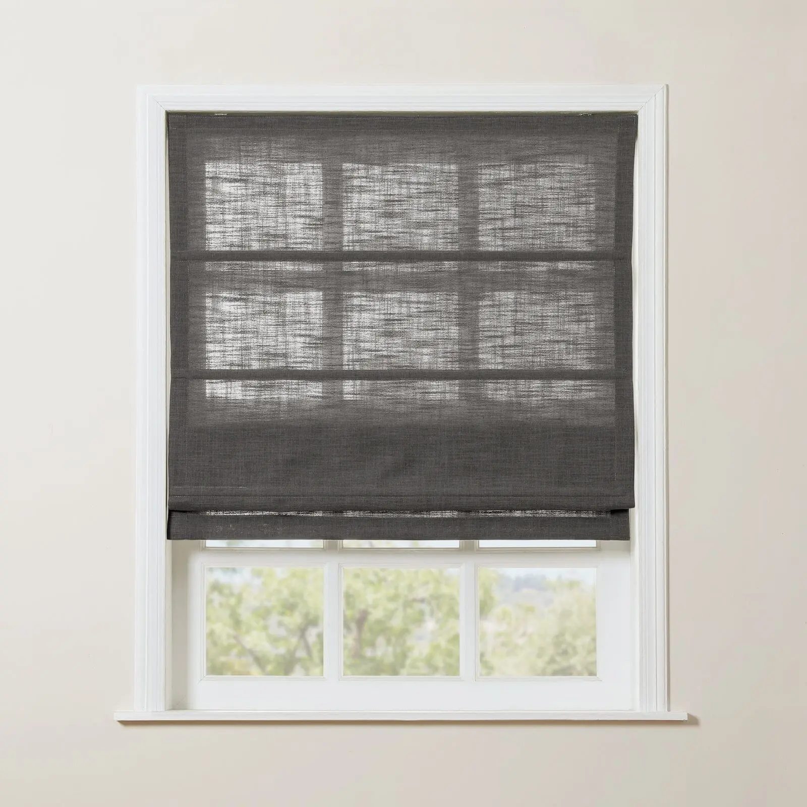 Liz Linen Blend Roman Shade Cordless - Wooden Headrail - Image 29