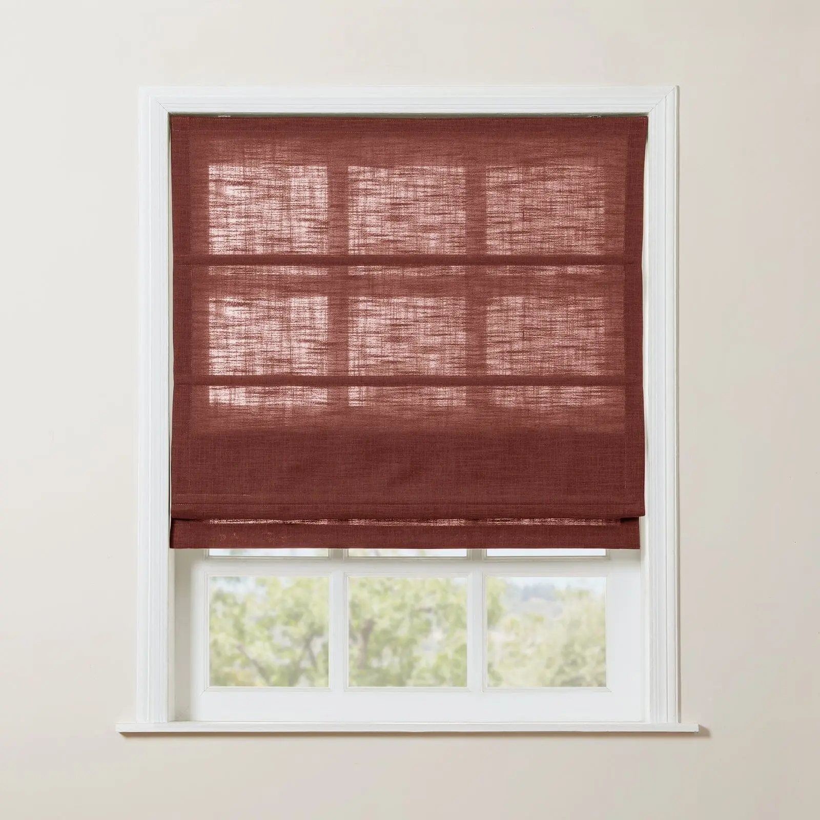 Liz Linen Blend Roman Shade Cordless - Wooden Headrail - Image 41