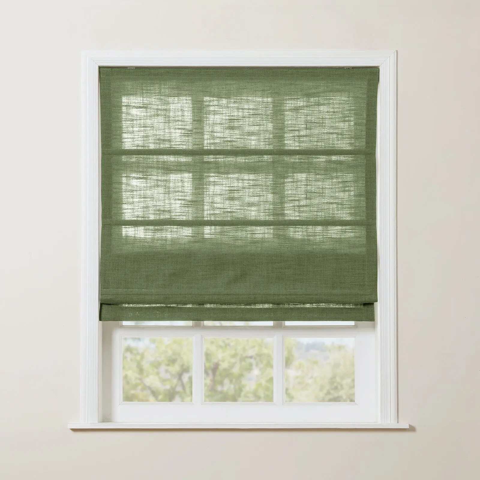 Liz Linen Blend Roman Shade Cordless - Wooden Headrail - Image 46