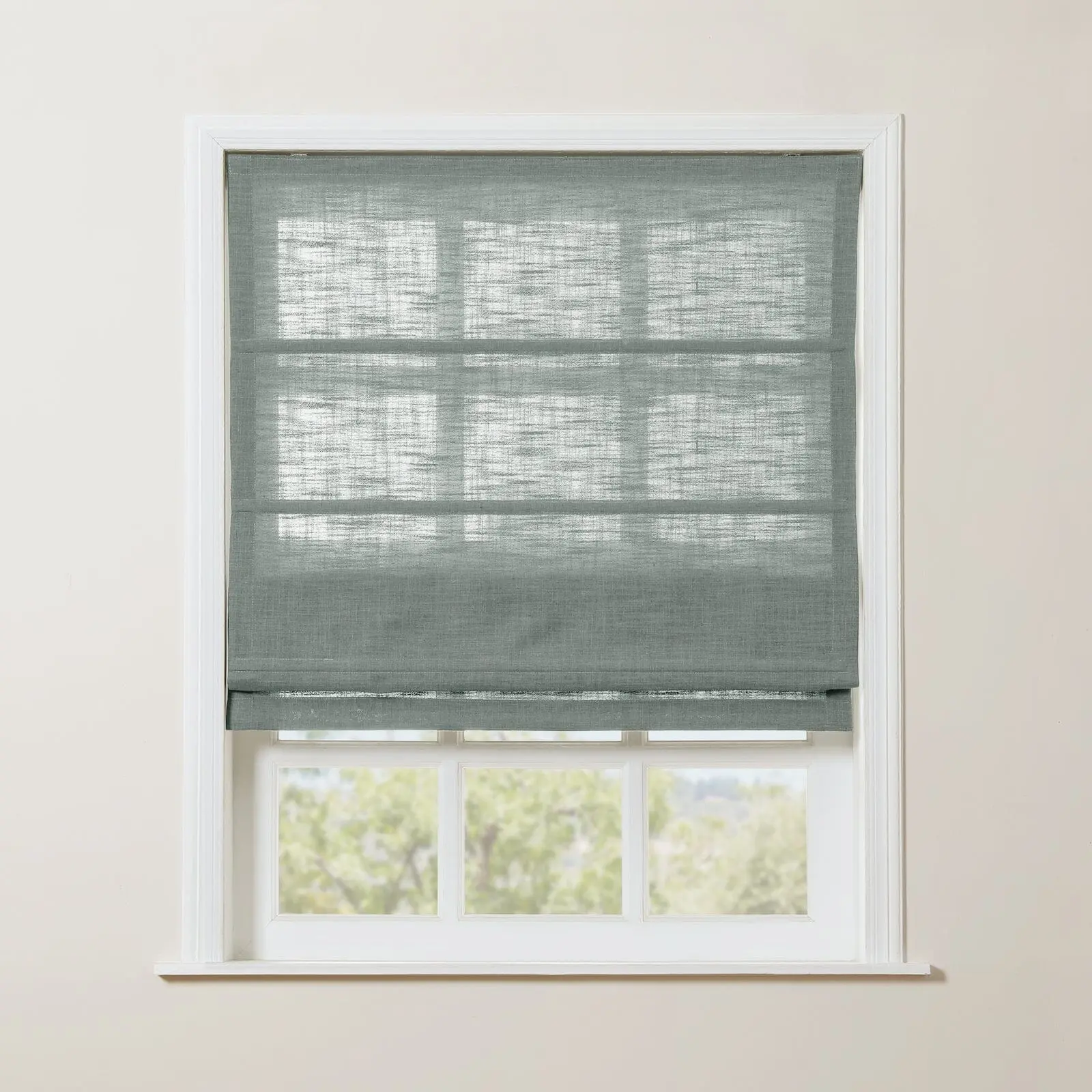 Liz Linen Blend Roman Shade Cordless - Wooden Headrail - Image 49
