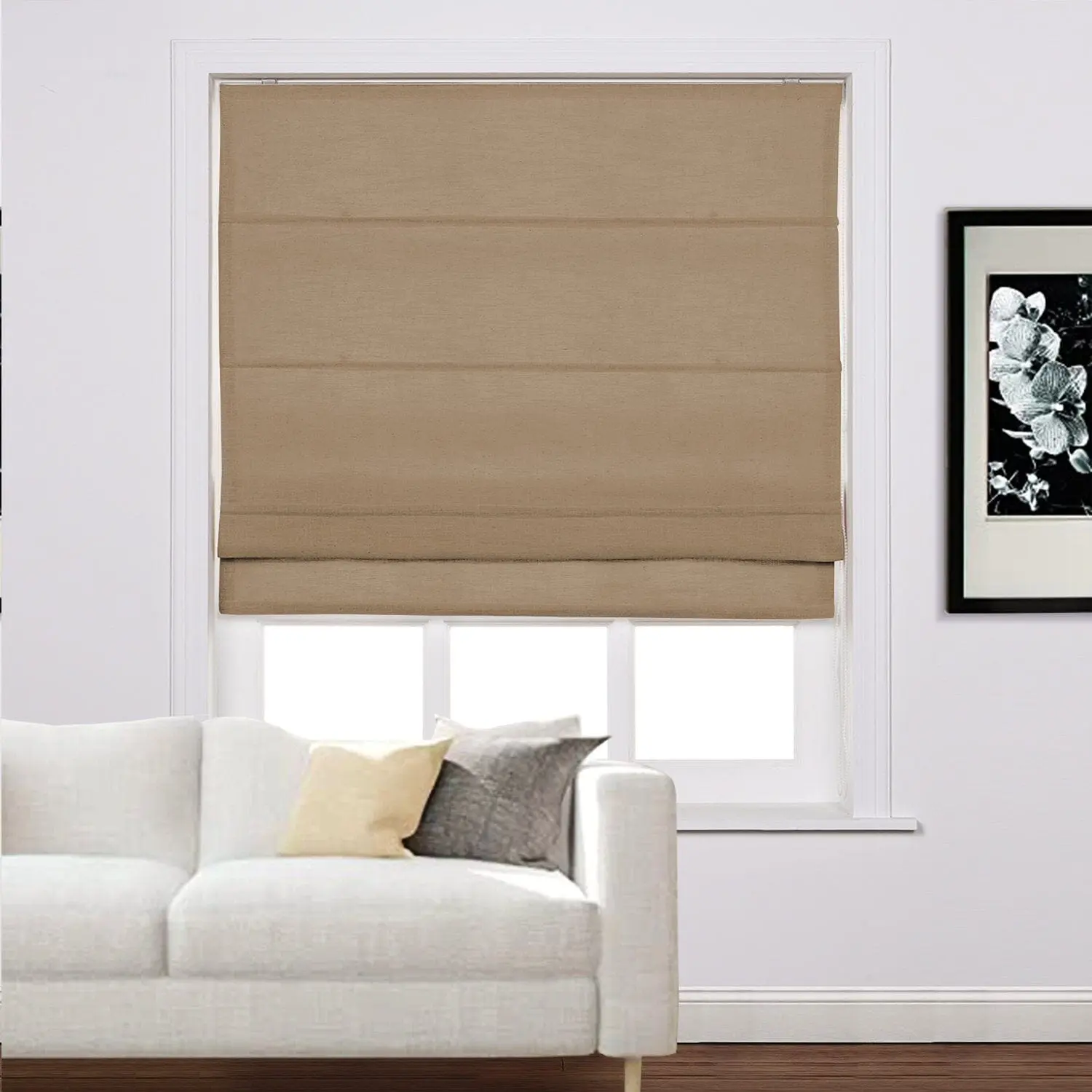 Liz Linen Window Roman Shades Loop Cord Lift - Image 29