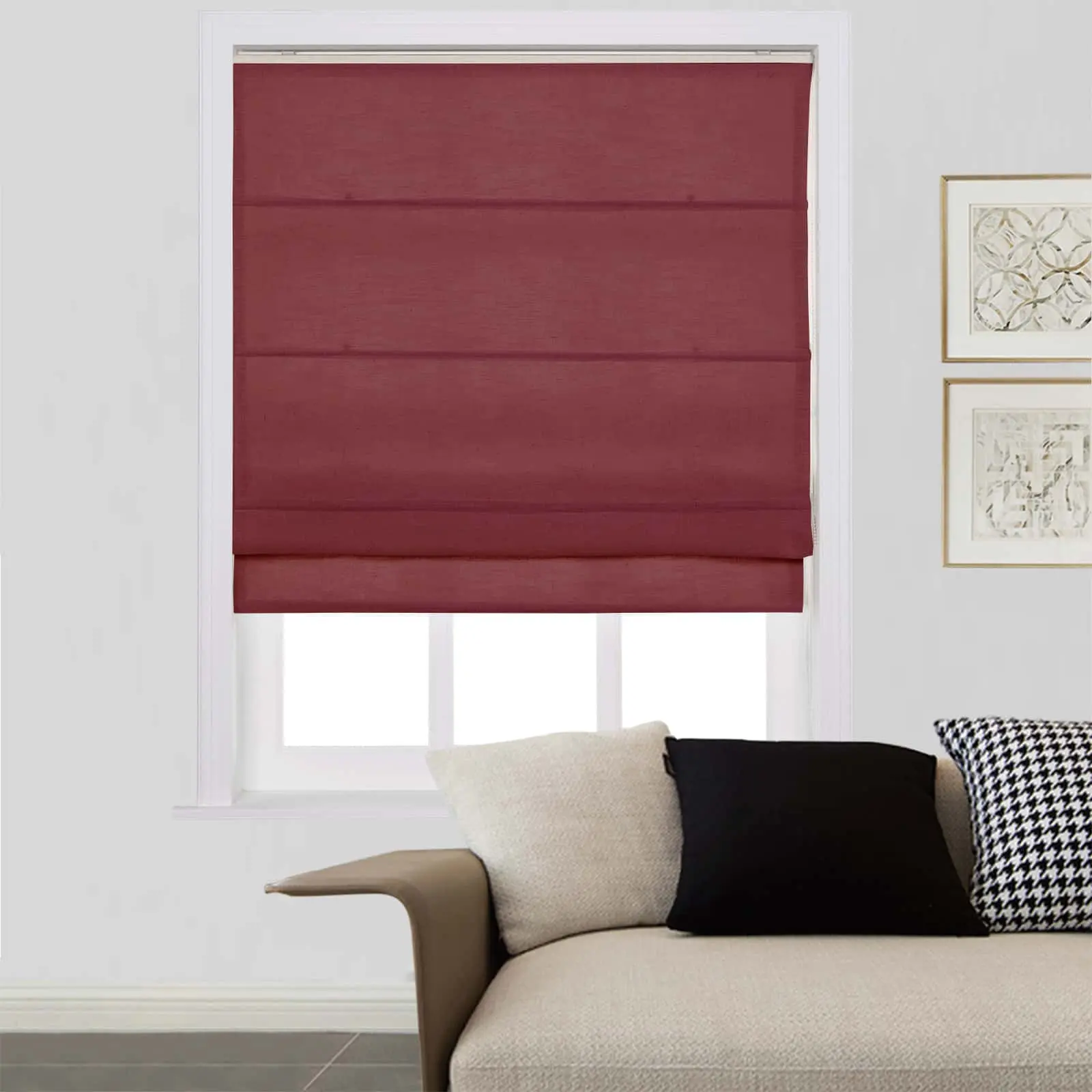 Liz Linen Window Roman Shades Loop Cord Lift - Image 54