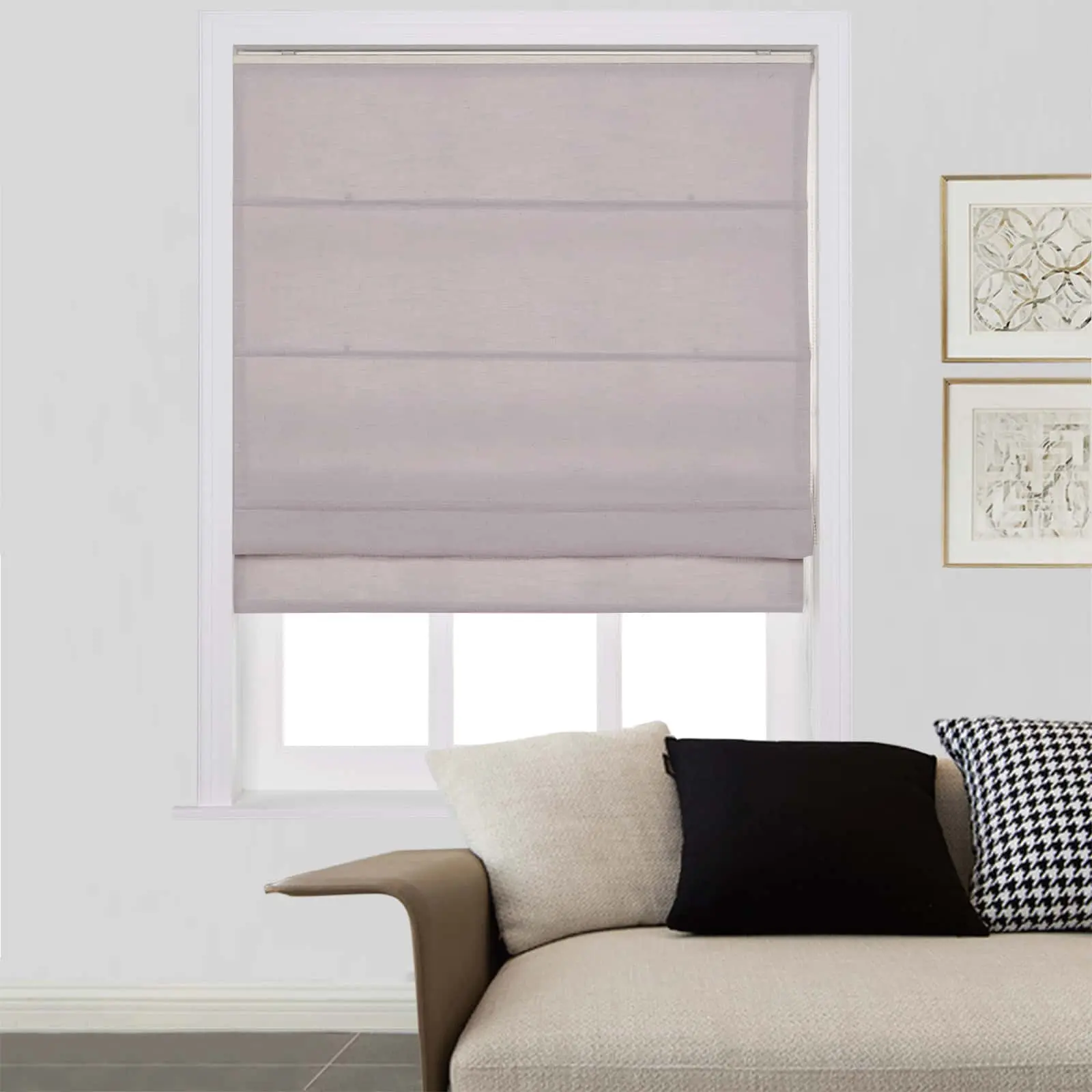 Liz Linen Window Roman Shades Loop Cord Lift - Image 56