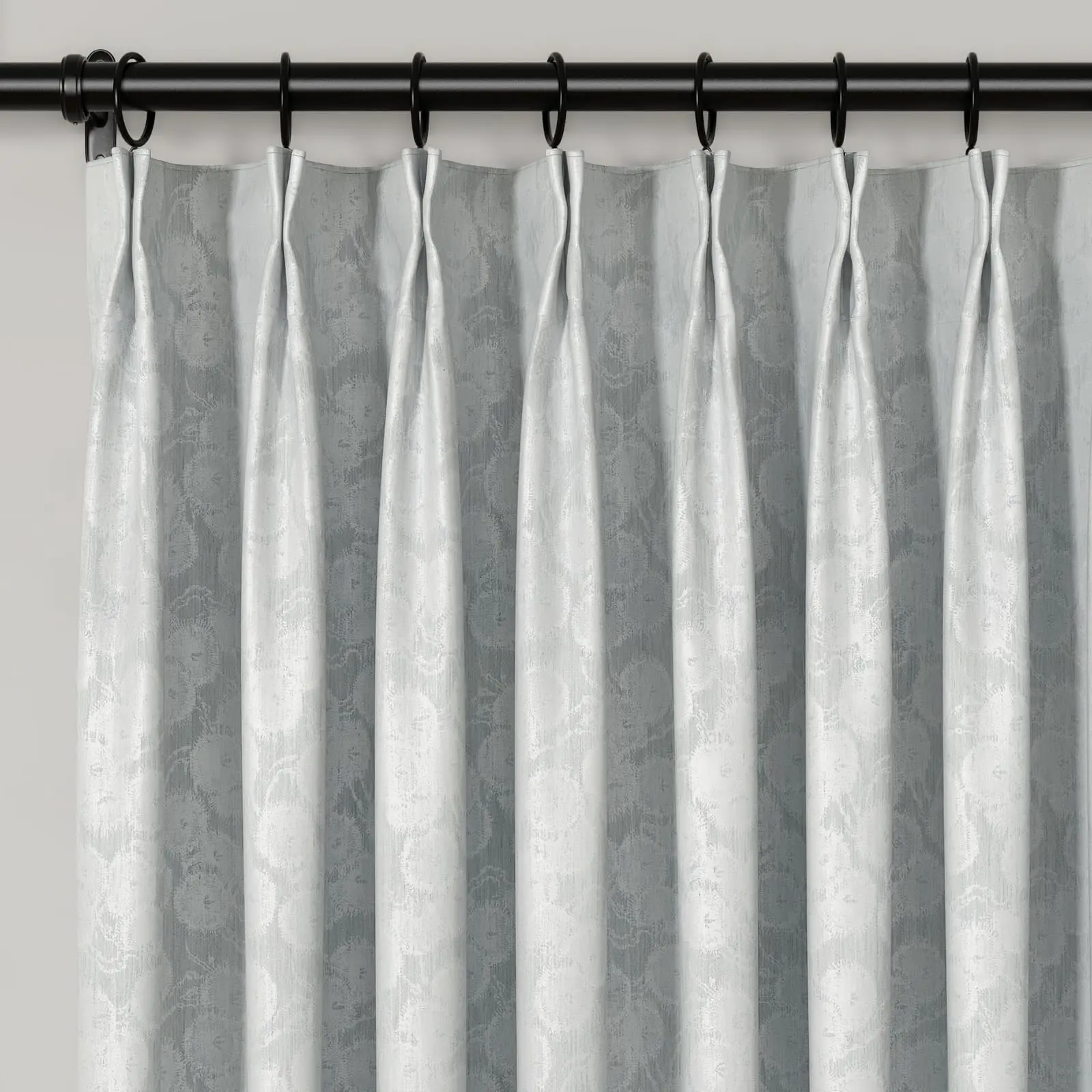 Lydia Daisy Jacquard Curtain Pleated - Serie H