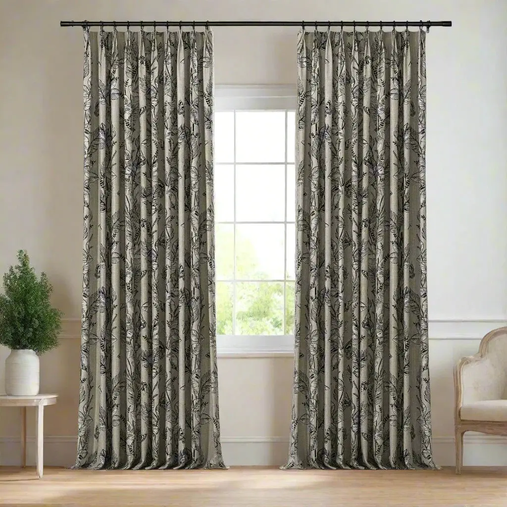 Lydia Foliage Jacquard Curtain Pleated - Serie H - Image 5
