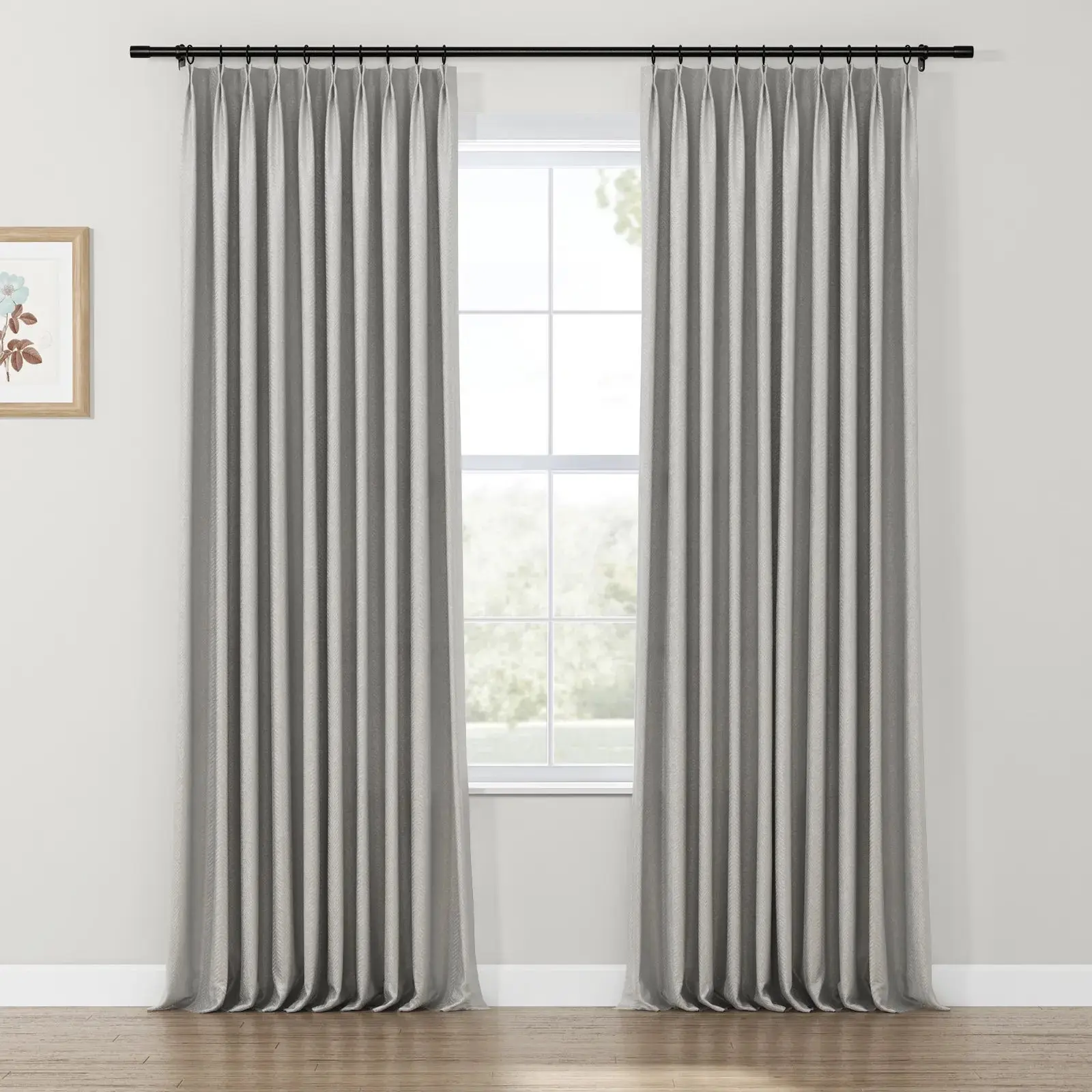 Lydia Herringbone Jacquard Curtain Pleated - Serie A - Image 3