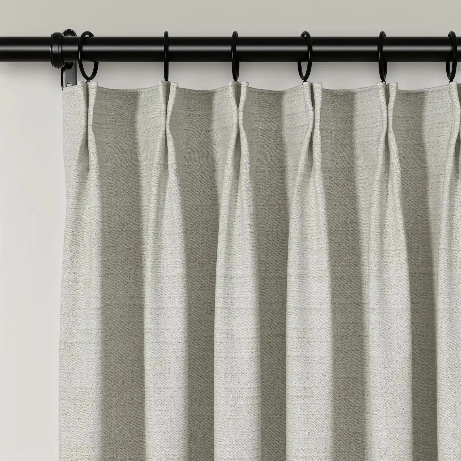 Lydia Solid Jacquard Curtain Pleated - Serie E