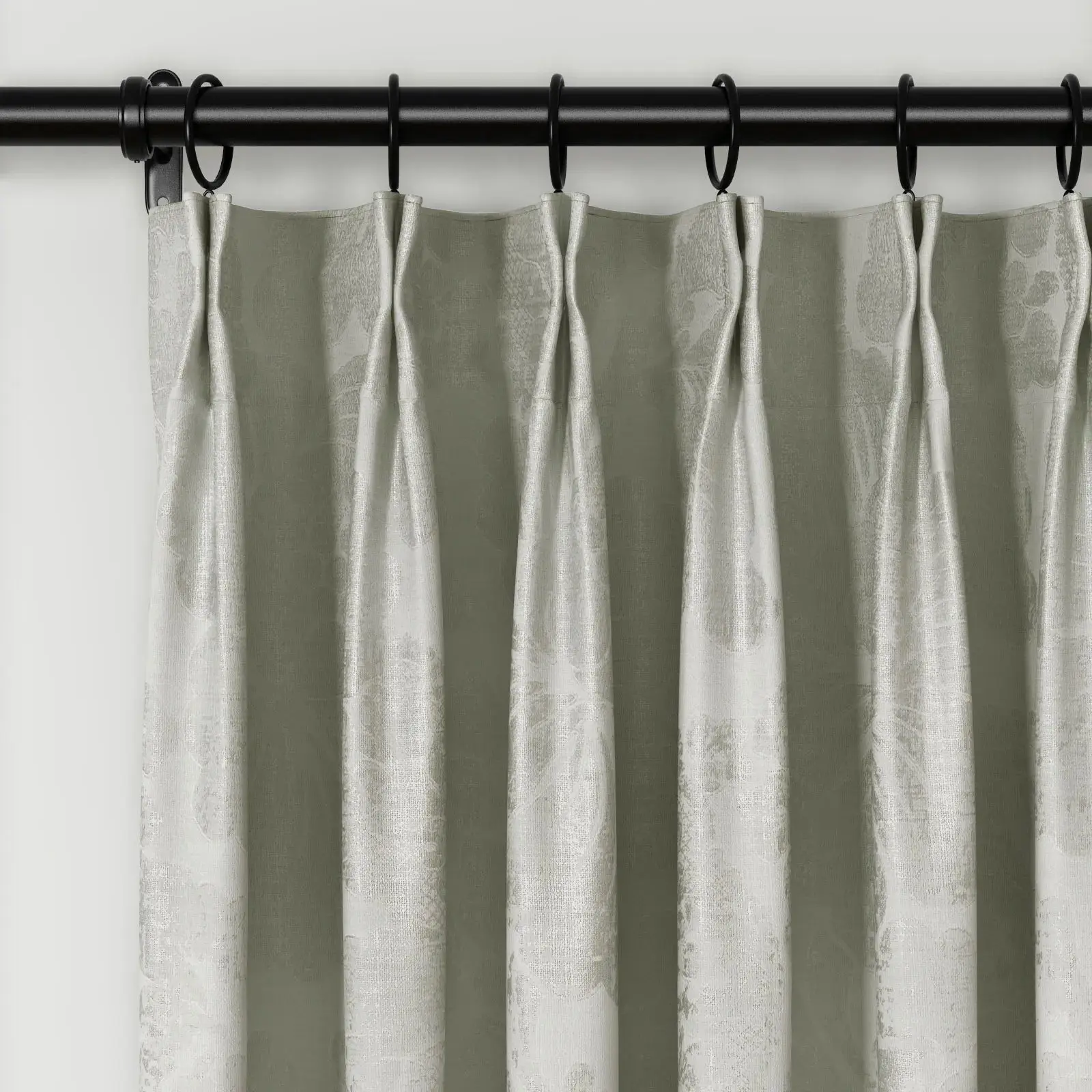 Lydia Plants Jacquard Curtain Pleated - Serie B