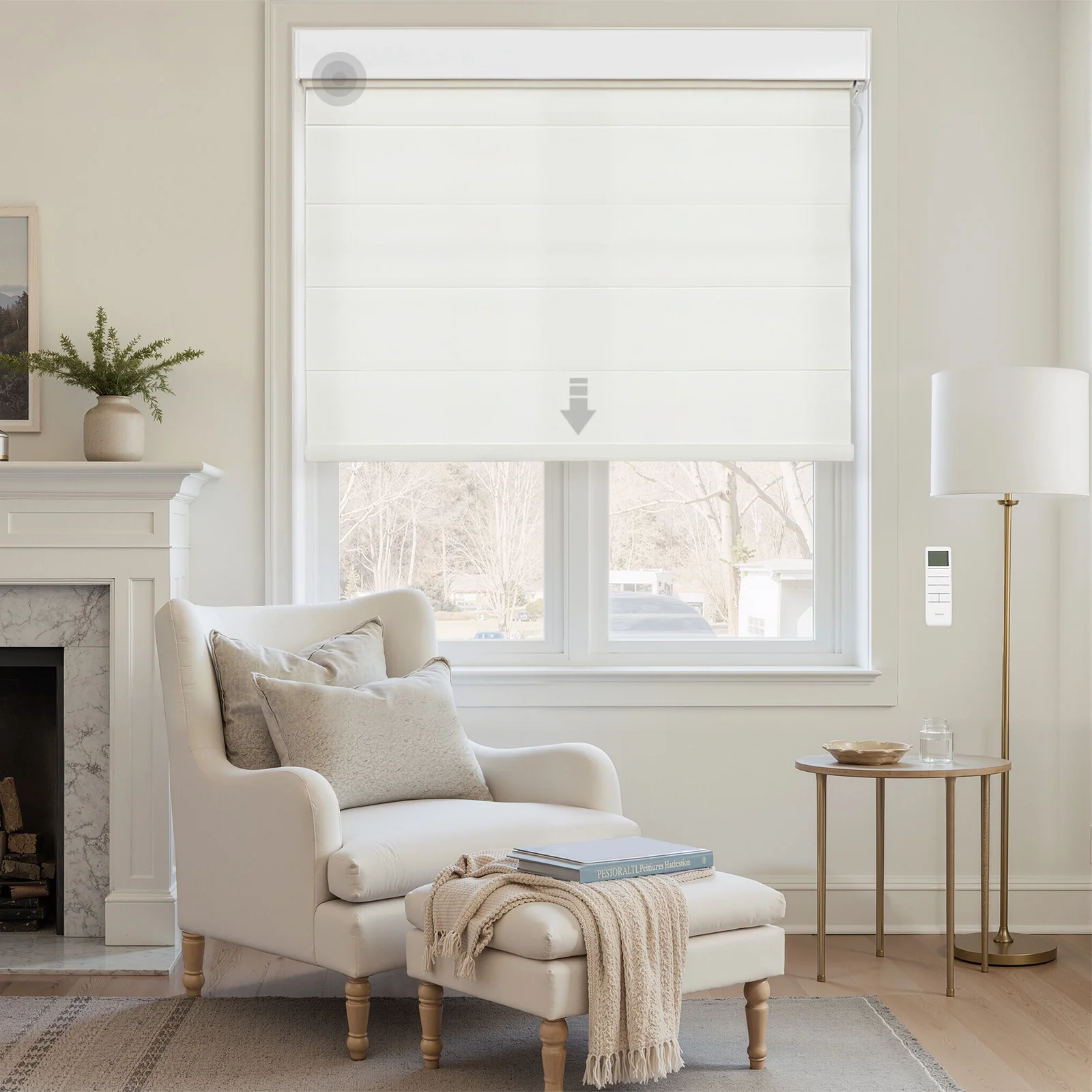 Motorized Cascade Light Filtering Sheer Shade
