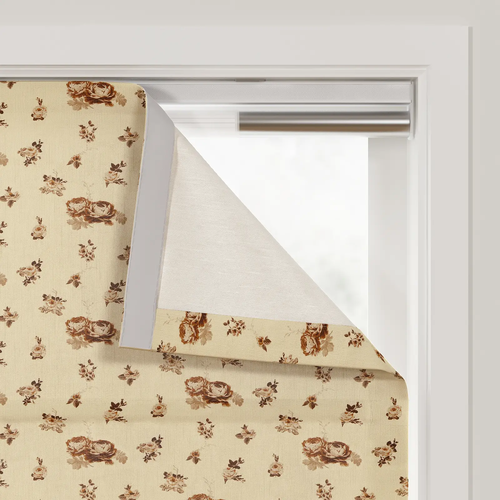 MS. MAVERICK MUSE x TWOPAGES Print Linen Cotton Roman Shade Cordless - Image 5