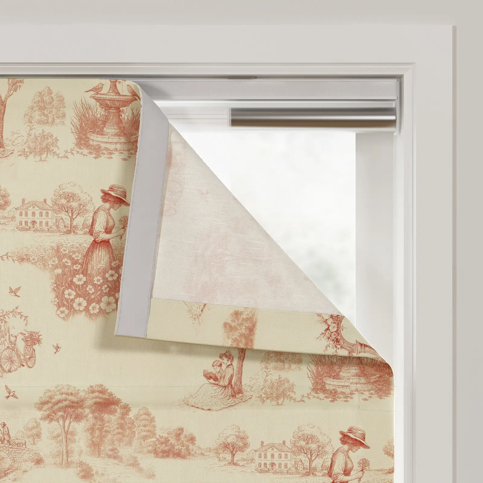 MS. MAVERICK MUSE x TWOPAGES Print Linen Cotton Roman Shade Cordless - Image 63