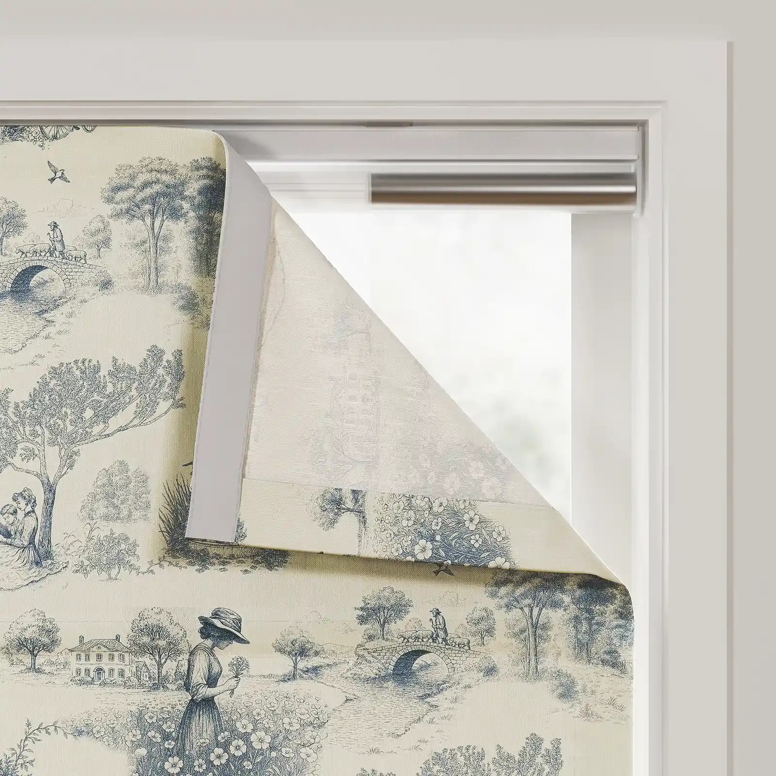 MS. MAVERICK MUSE x TWOPAGES Print Linen Cotton Roman Shade Cordless - Image 66