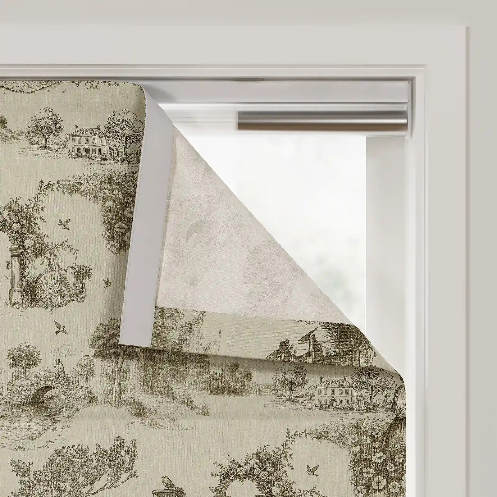 MS. MAVERICK MUSE x TWOPAGES Print Linen Cotton Roman Shade Cordless - Image 70