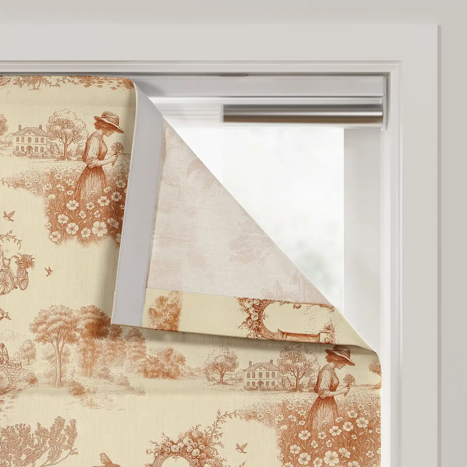 MS. MAVERICK MUSE x TWOPAGES Print Linen Cotton Roman Shade Cordless - Image 82