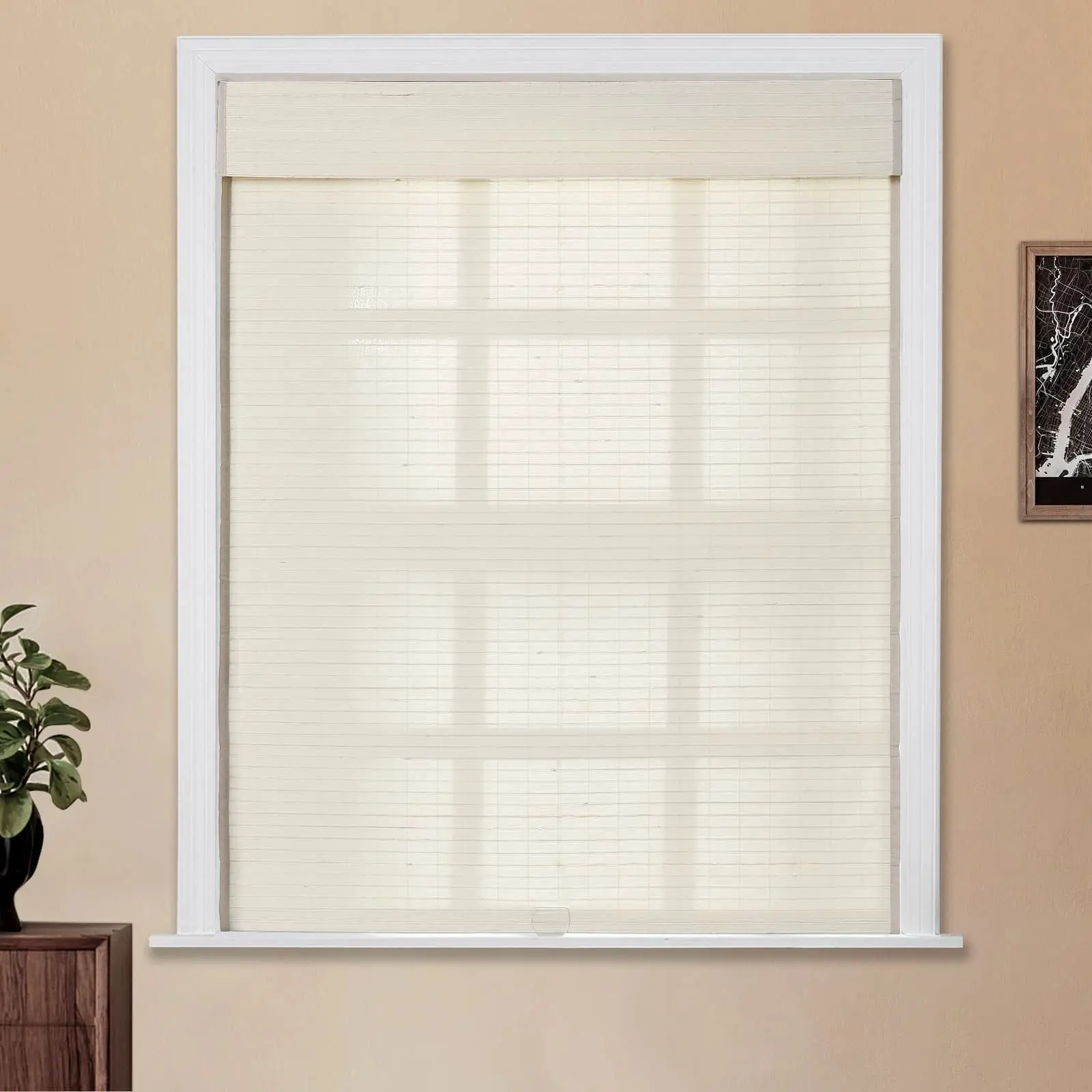 Lay Natural Flax Bamboo Woven Shade - Sandstone - Image 13