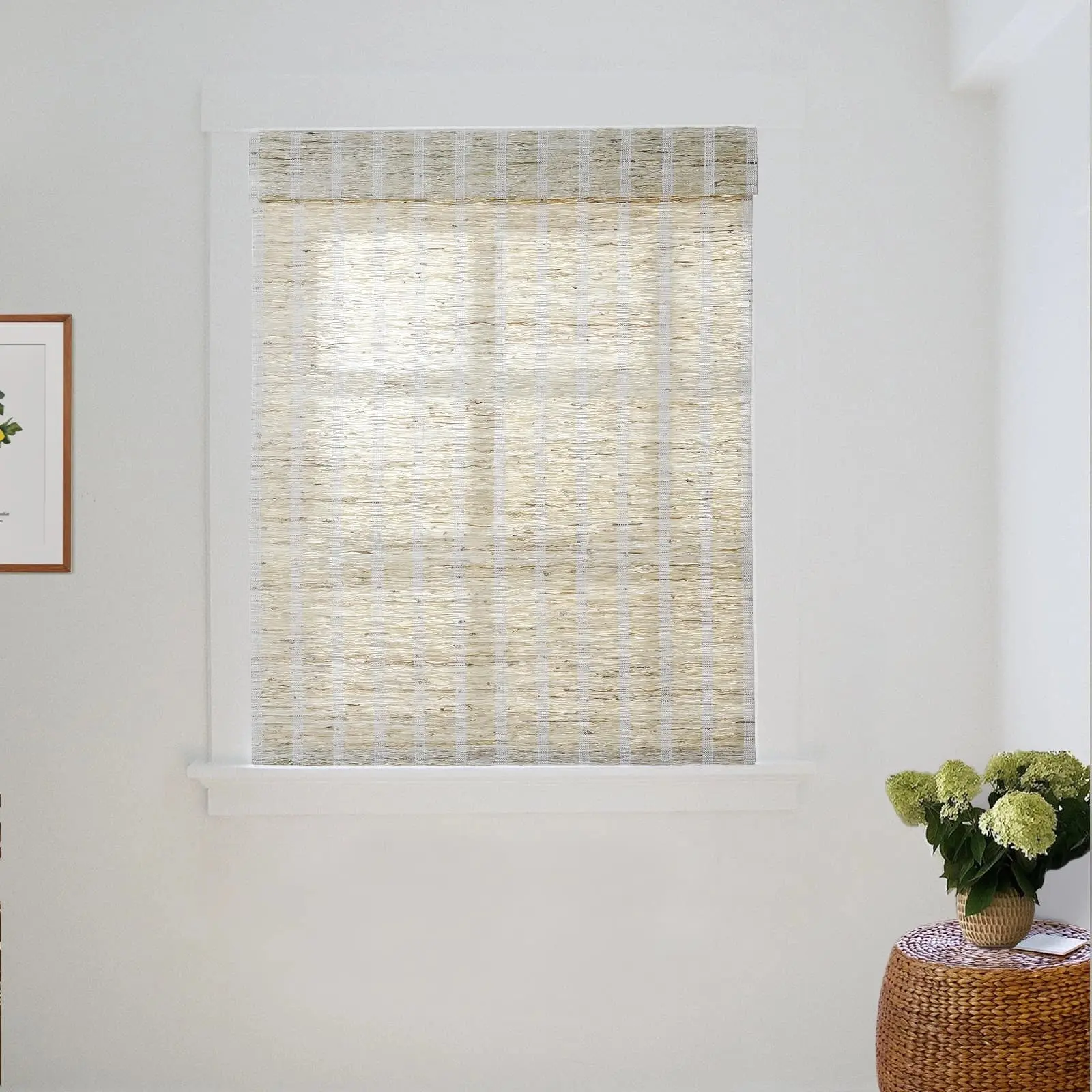 Lay Natural Ramie Bamboo Woven Shade - Shell - Image 11