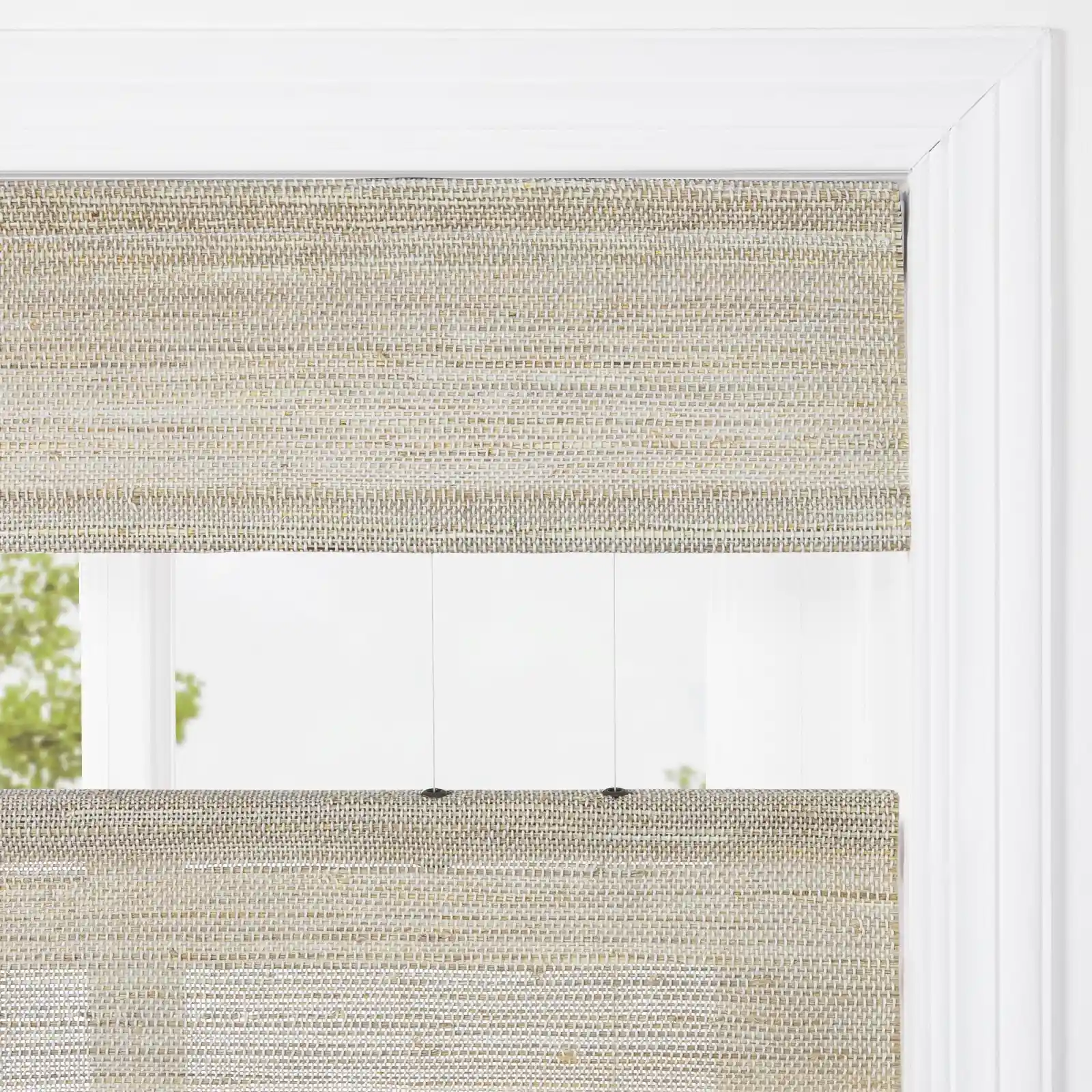 Lay Natural Ramie Top Down Bottom Up Woven Wood Shade Cordless - Wall White - Image 13