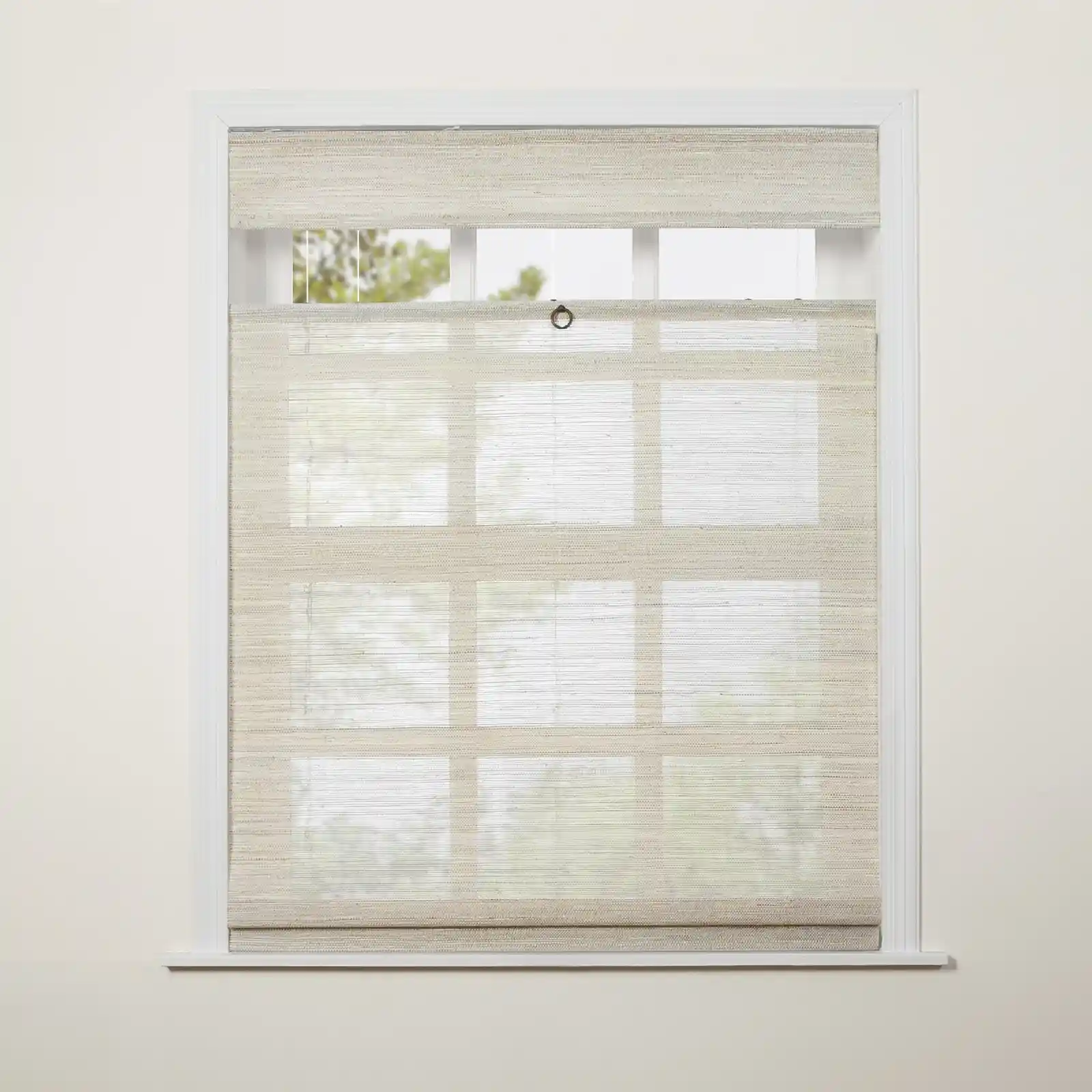 Lay Natural Ramie Top Down Bottom Up Woven Wood Shade Cordless - Wall White - Image 15