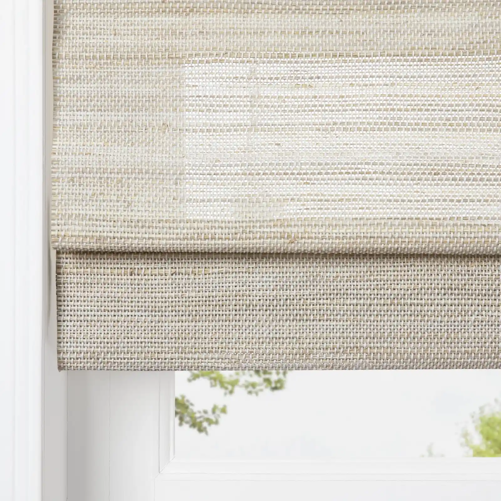 Lay Natural Ramie Top Down Bottom Up Woven Wood Shade Cordless - Wall White - Image 4