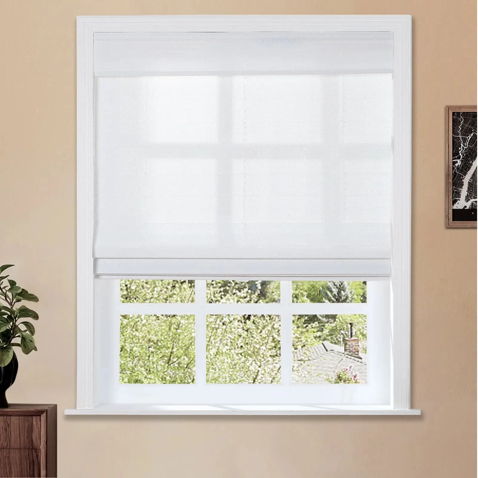 Lay Natural Woven Bamboo Shade - Mist White - Image 3