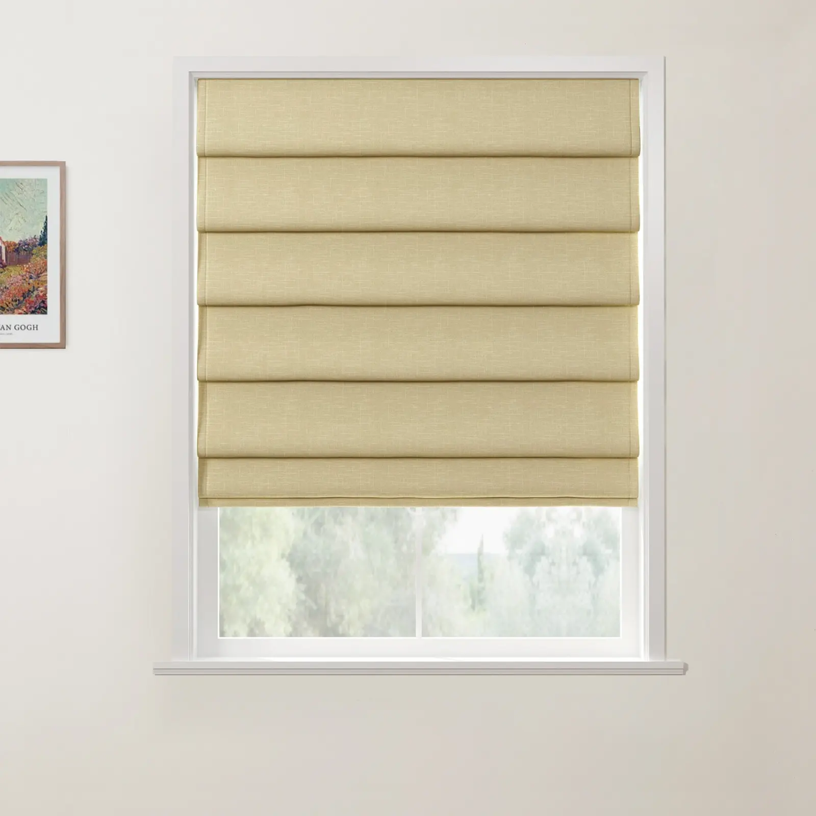 Patti Linen Deco Fold Roman Shade Cordless - Image 14