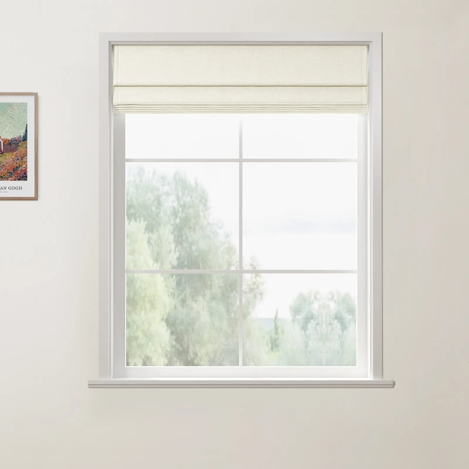 Patti Linen Deco Fold Roman Shade Cordless - Image 18