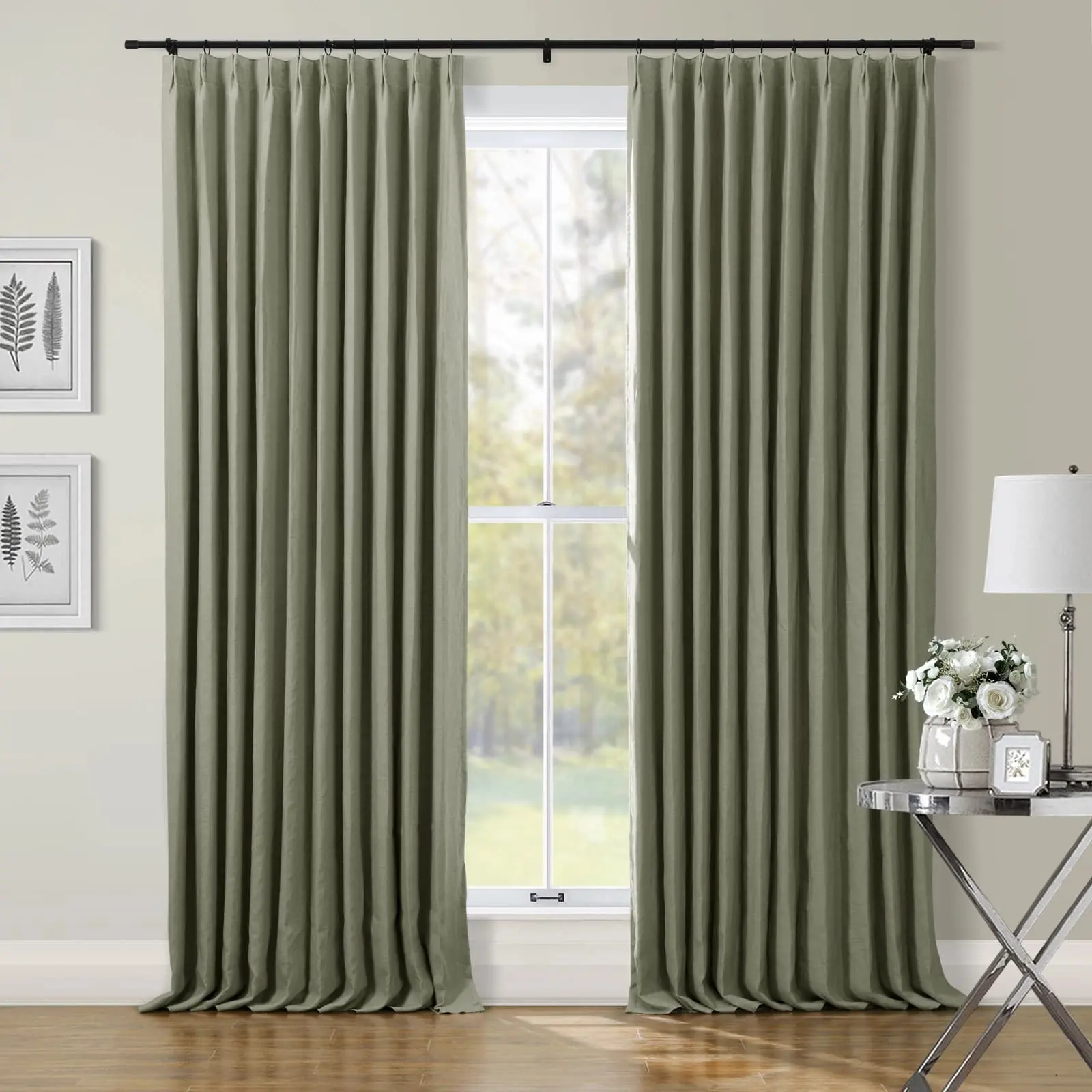 TWOPAGES Patti™  Premium Belgian Linen Curtain Pleated - Image 49