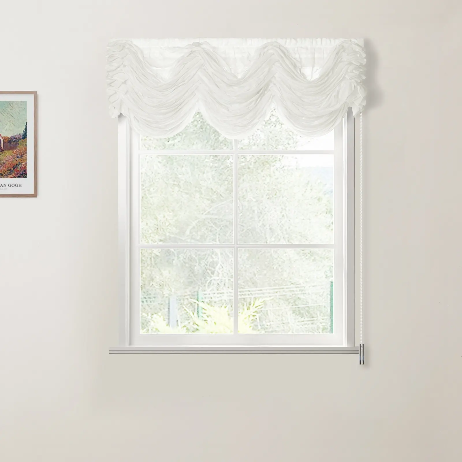 Pleated Austrian Sheer Roman Shade Cord Lift - Image 5