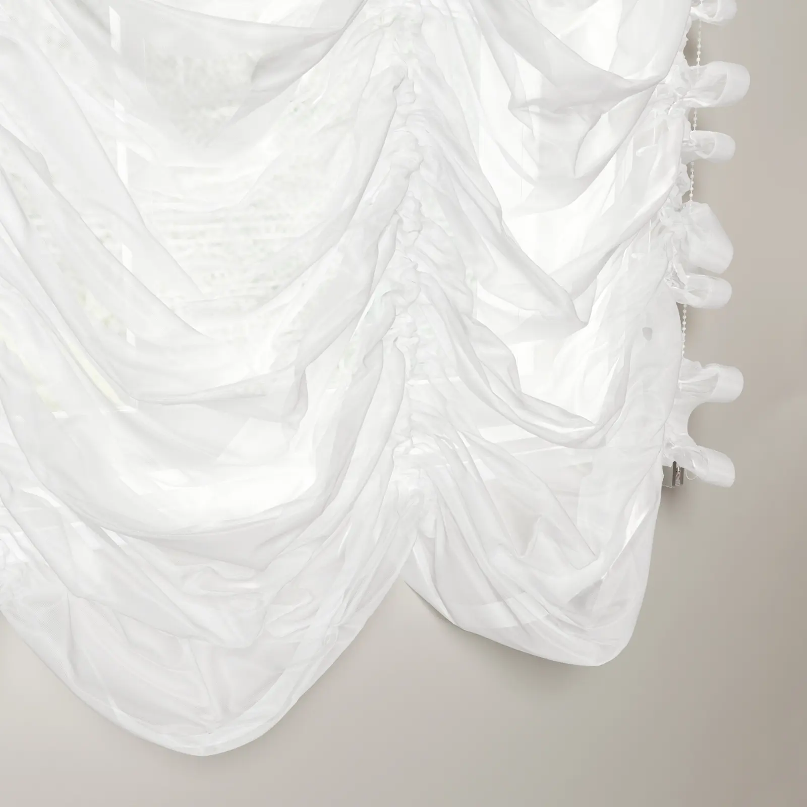 Pleated Austrian Sheer Roman Shade Cord Lift - Image 6