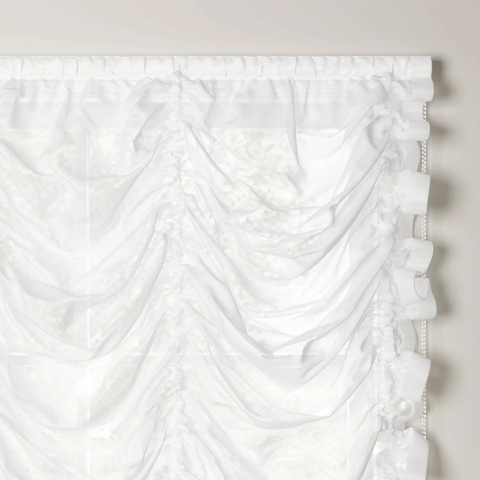 Pleated Austrian Sheer Roman Shade Cord Lift - Image 7