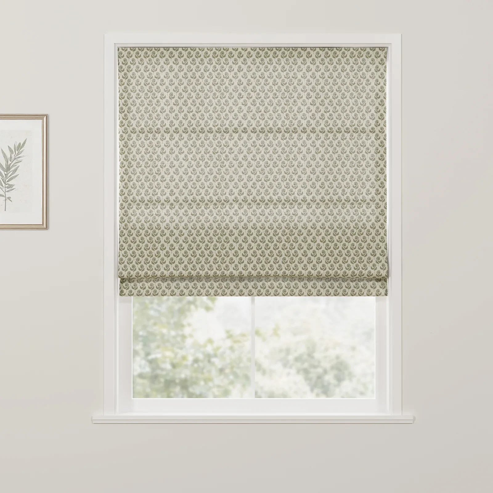 Rebecca Hughes Pattern Cotton Roman Shade Cordless - Image 3