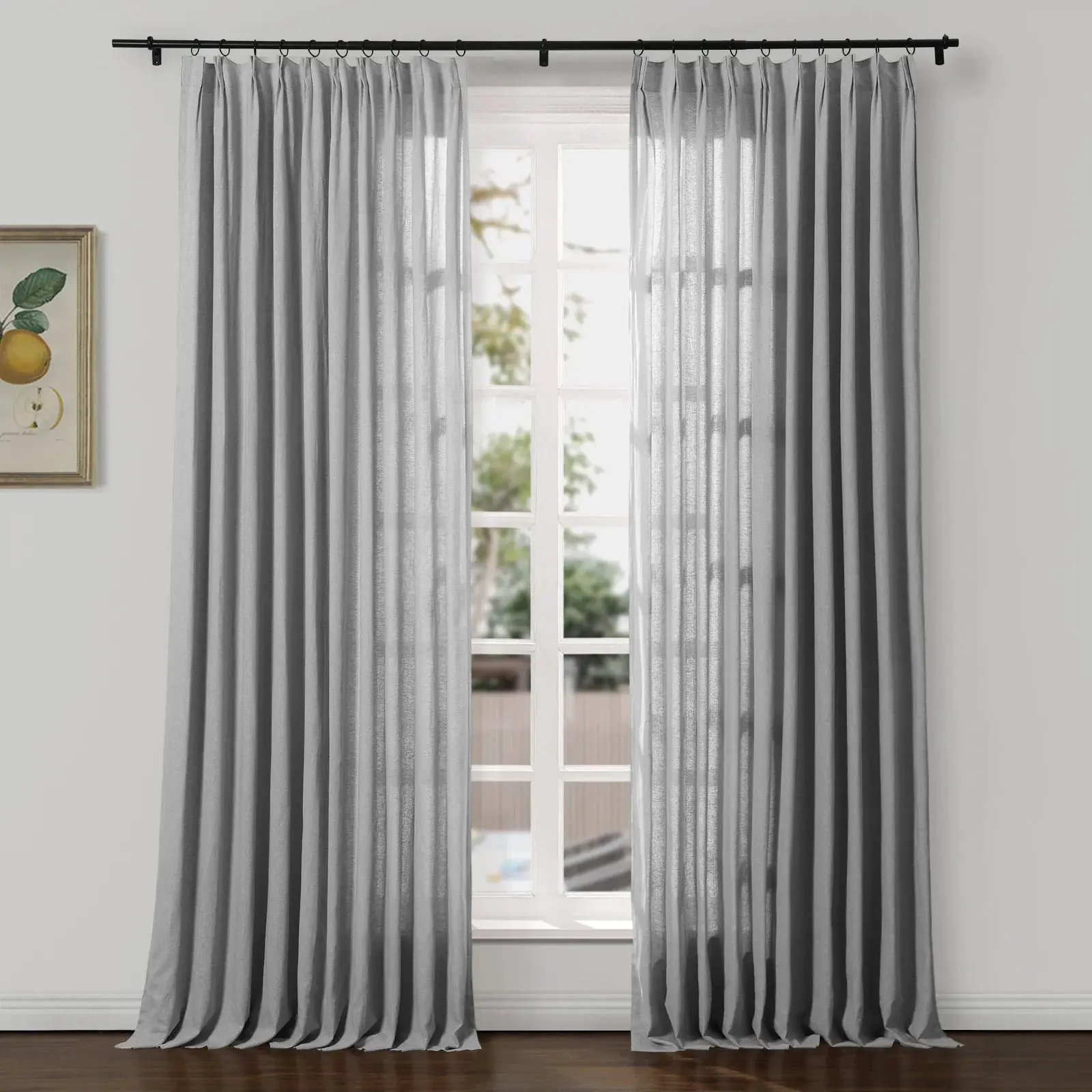 Ron Linen Herringbone Custom Curtain Pleated - Image 20