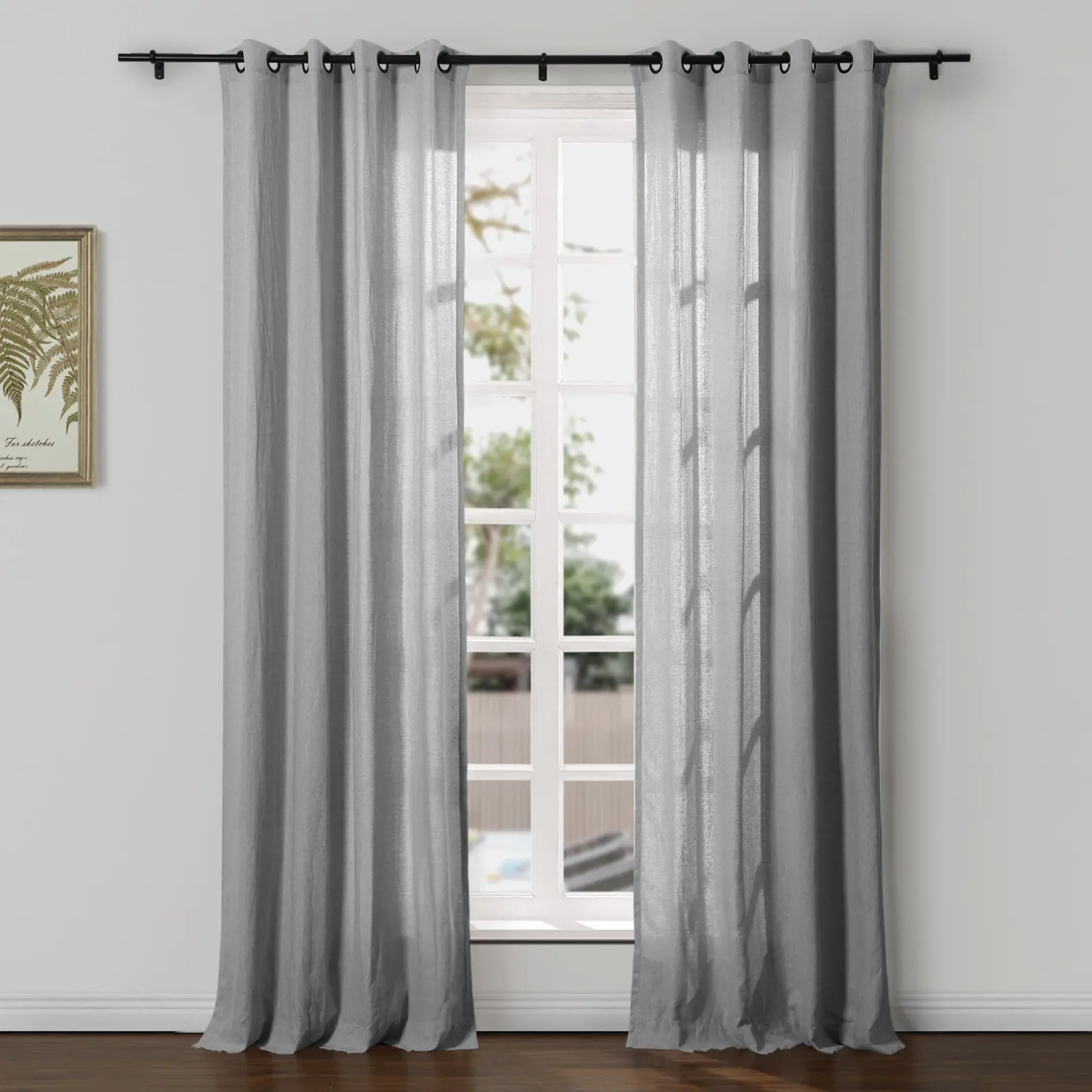 Ron Linen Cotton Herringbone Curtain Grommet - Image 11